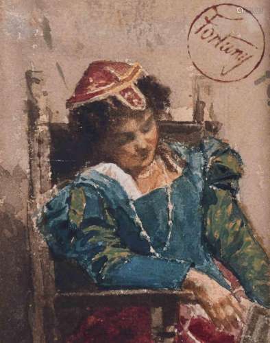 MARIANO FORTUNY I MARSAL (1838-1874). "LADY SITTING&quo...