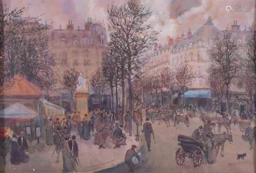 HENRY GRENIER (1882-1940) "STREET IN PARIS".