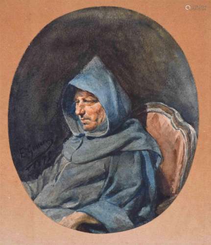 EUGENIO GIMENO REGNIER (1848-1920). "MONK", 1875.