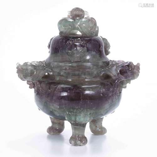 CHINESE QUARTZ JAR, MID 20TH CENTURY.