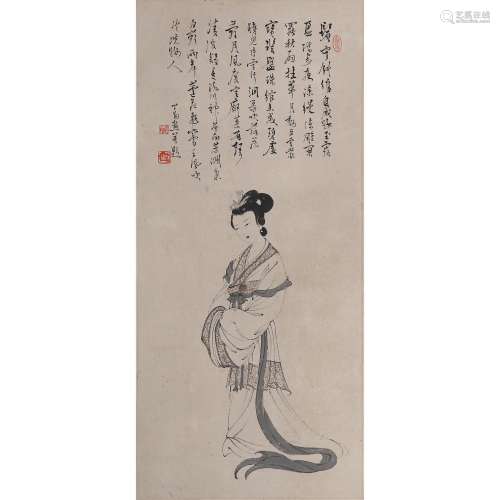 A CHINESE PAINTING OF A LADY