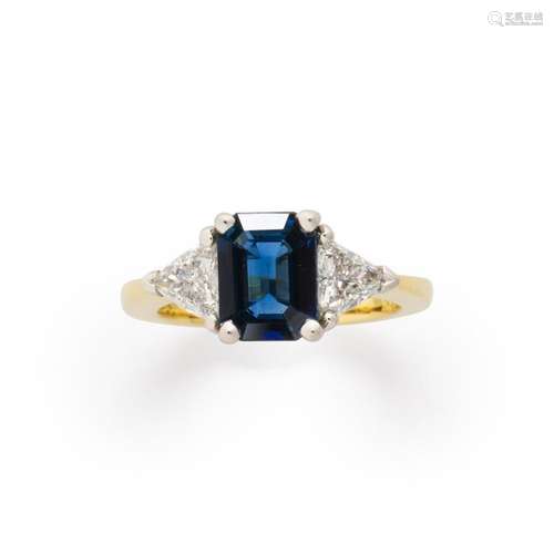 A sapphire and diamond ring