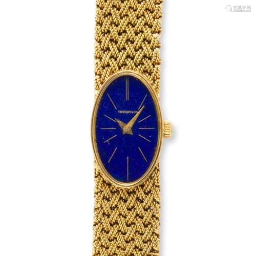 A lapis lazuli and eighteen karat gold watch bracelet, Tiffa...