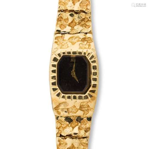 A fourteen karat gold watch bracelet, Seiko