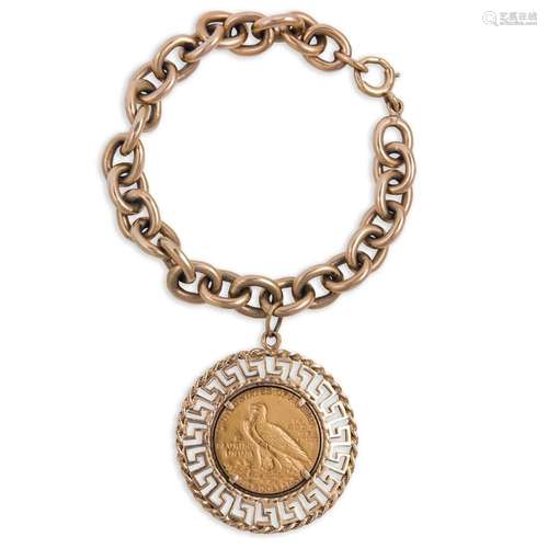 A gold coin bracelet