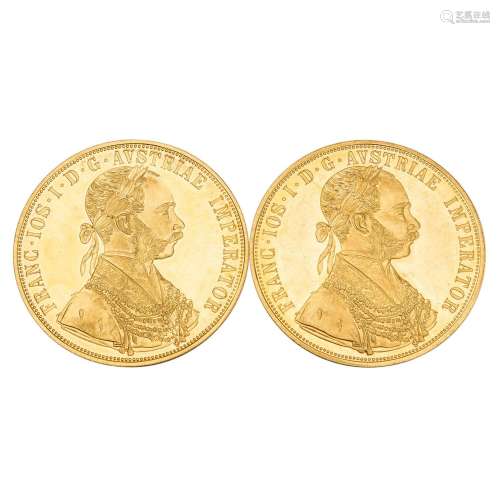 2 x Austria/GOLD - 4 ducats 1915/NP, Franz-Joseph,