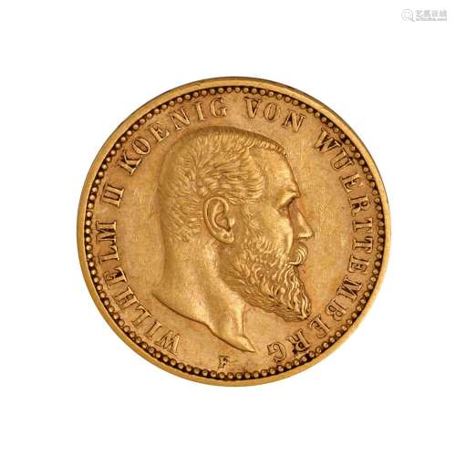 Württemberg/GOLD - 10 Mark 1900 F