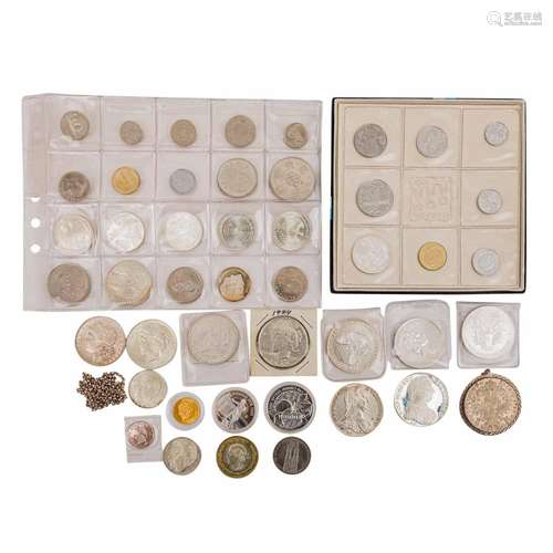 Small assortment coins & medals, with GOLD and SILVER -