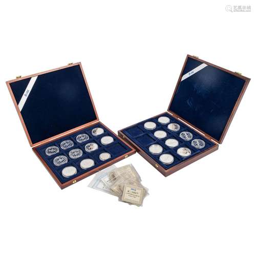 2 sets SILVER commemorative medals on the theme of euro and ...