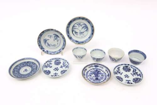 ten pieces of 18th Cent. Chinese porcelain with bl…