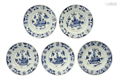 series of five 18th Cent. Chinese plates in porcel…