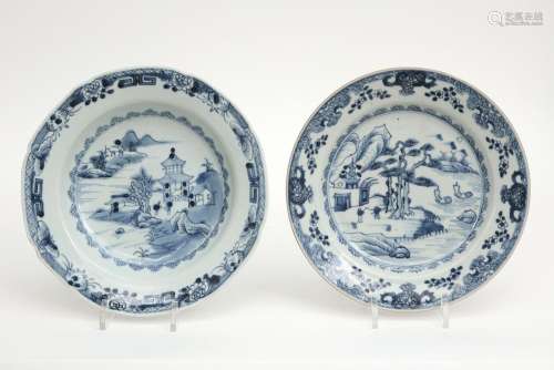 two 18th Cent. Chinese plates in porcelain with a …