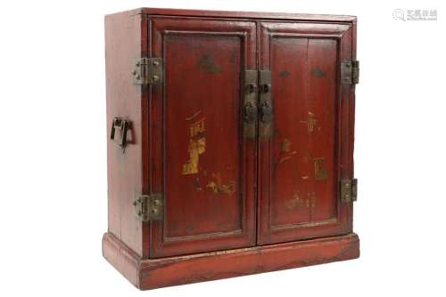 small antique Chinese altar cabinet in lacquered w…