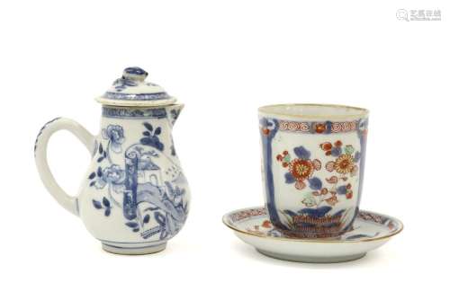 three pieces of 18th Cent. Chinese porcelain among…
