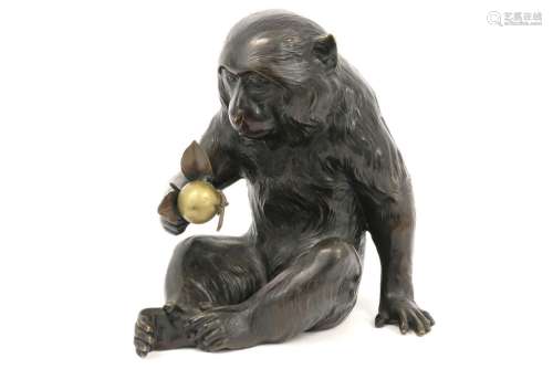 antique Japanese bronze Monkey sculpture…