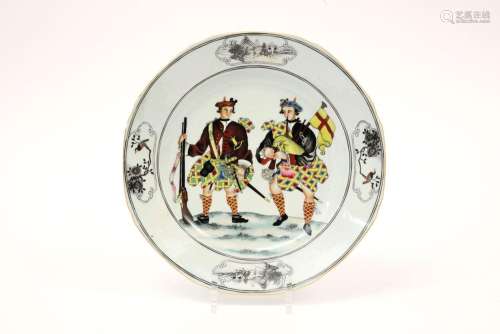 18th Cent. Chinese plate in porcelain with a quite…