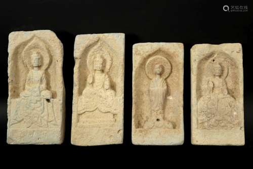 Chinese Wei dynasty tomb find : four temple tiles …