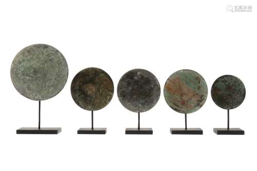 five small Chinese Ming Dynasty bronze mirrors…