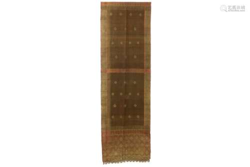 `antique` handwoven Indonesian shawl with gold trh…