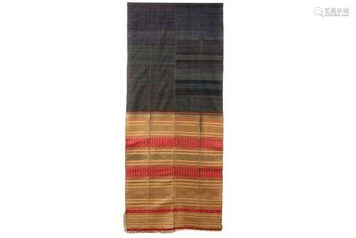 handwoven Indonesian sari with gold threat and typ…