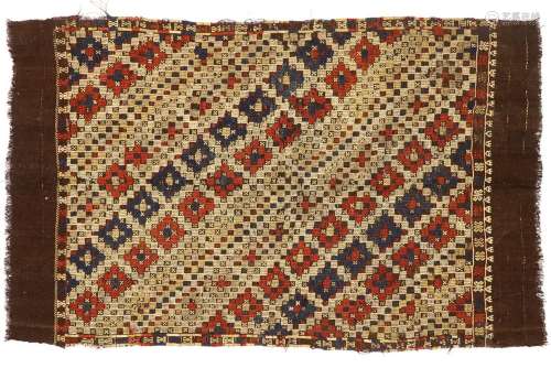 quite special antique oriental kilim in wool on wo…