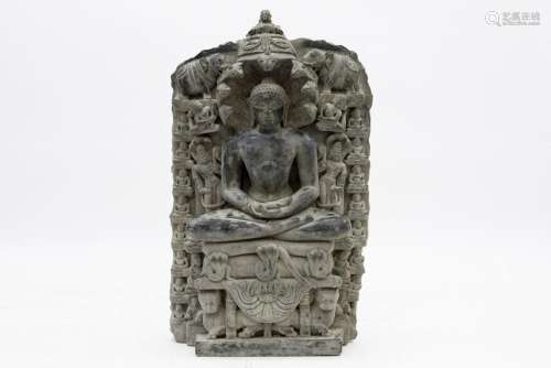 11th/12th Cent. Indian Jain sculpture/stele in bla…