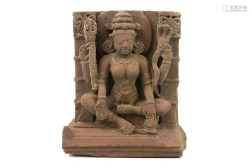 Indian maybe 10th Cent. Late Gupta period pink san…