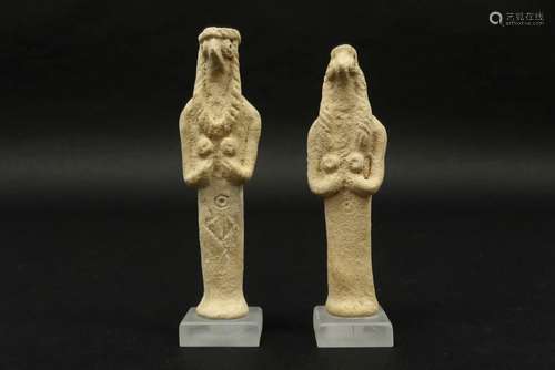 two Ancient Middle East earthenware idols…