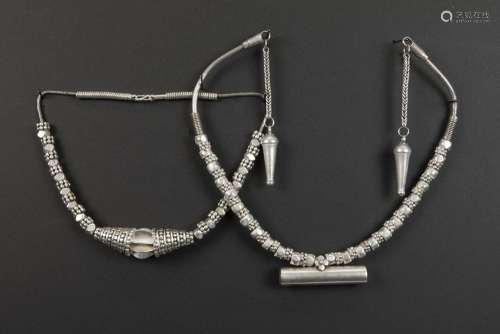 two ethnic Indian necklaces in silver…