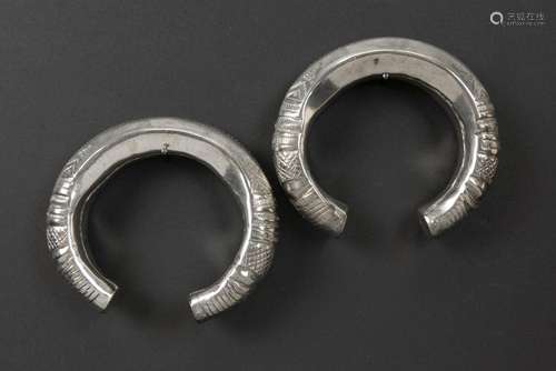 pair of Egyptian ethnic bangles in silver…