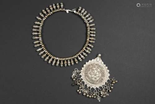 Yemeni necklace and round pendant in silver…