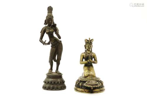 two Nepalese temple sculptures in a bronze alloy…