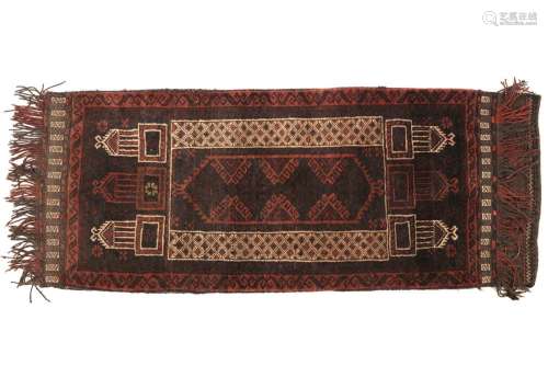 Turkmen camel sack, partially woven partially knot…