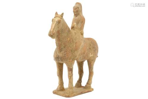 Chinese Tang Dynasty tomb figure : a horseman in e…