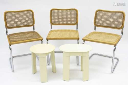 three "Cidue Italia" marked chairs and two "G...