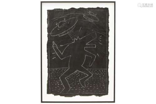 Kieth Haring "Subway" drawing : "Dancing bark...