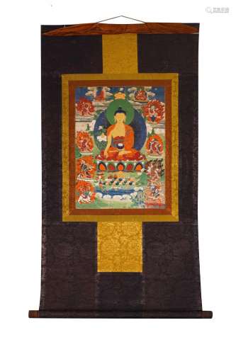 Sakyamuni Thangka from the Qing Dynasty