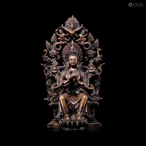 Copper Maitreya Buddha from Nepal