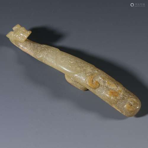 Hetian jade belt hook from  the Qing Dynasty