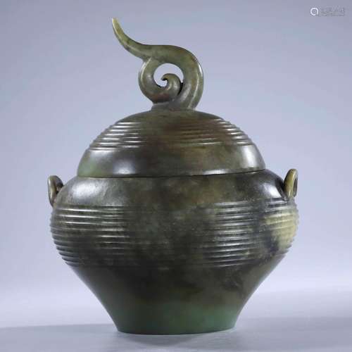 String can with double lid from the Qing Dynasty