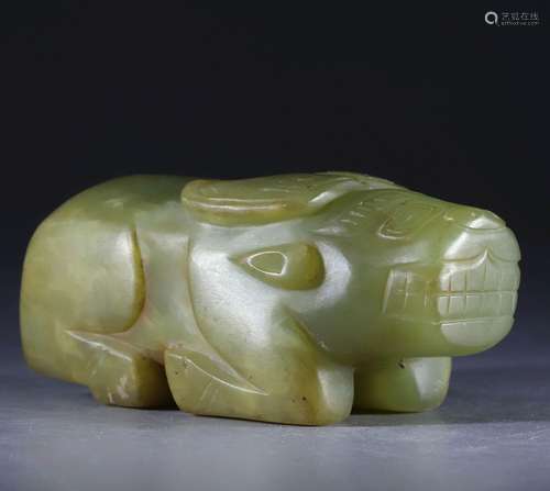 Jade carved cow from the Qing Dynasty