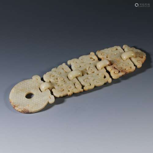 Hetian jade conjoined piece pendant from  the Qing Dynasty