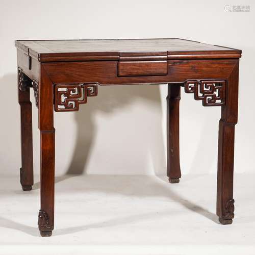 Old mahogany thick-faced mahjong table