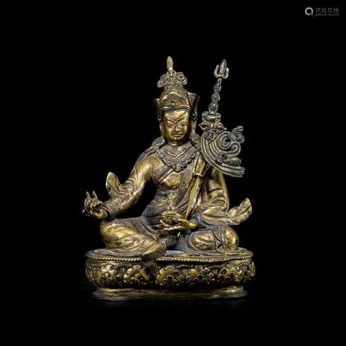 Gilt bronze Master Padmasambhava from the Qing dynasty