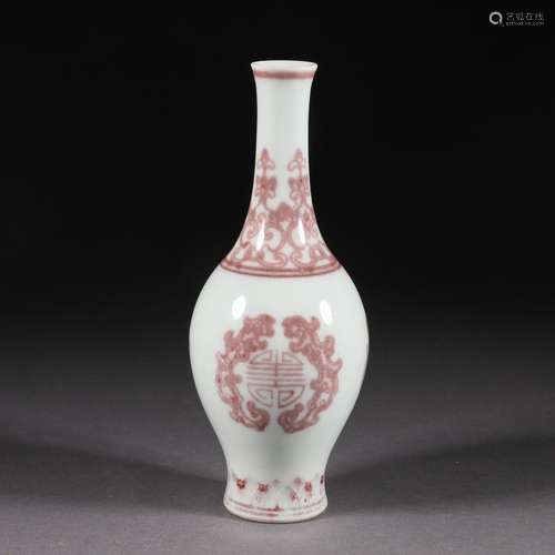 Glazed red Chi dragon pattern bottle