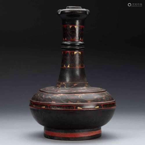 Lacquered garlic pot from the Qing Dynasty