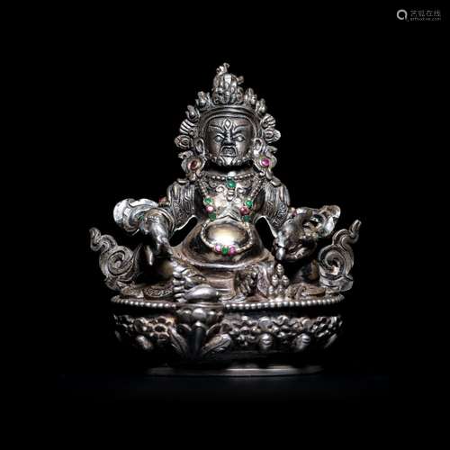 Pure silver yellow fortune god from the Qing dynasty