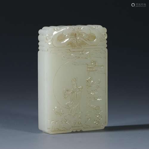 Hetian jade carving fairy pendant  from the Qing Dynasty