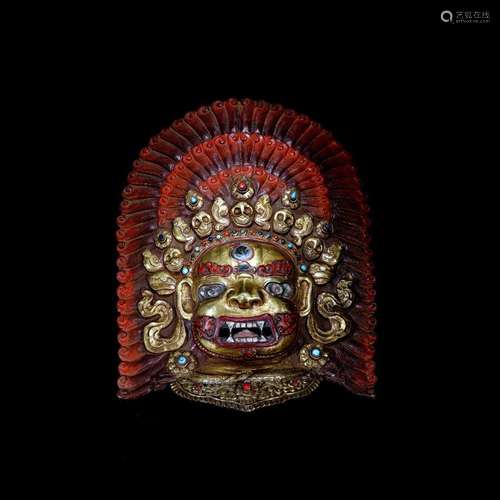 Nepal gilt bronze Bhairava from the Qing dynasty