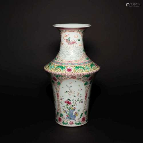 A FAMILLE-ROSE VASE.MARK OF GUANXU